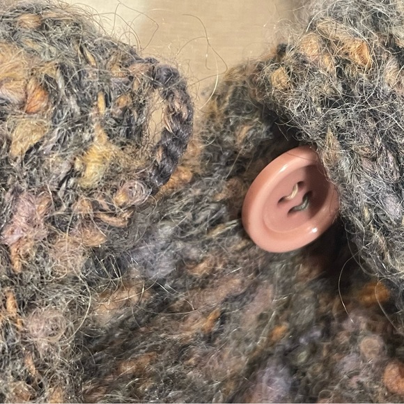 Vintage I.B.Diffusion Mohair Blend Attached Scarf Longline Sweater Size Medium - Picture 4 of 16